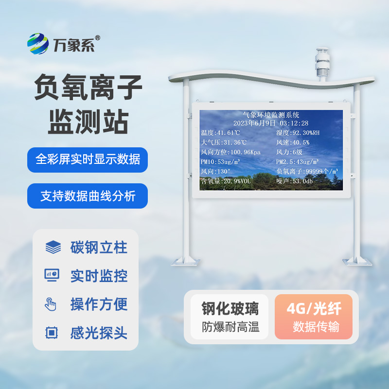 天然氧吧負氧離子監(jiān)測站全彩屏，增加公園景區(qū)游覽的趣味性